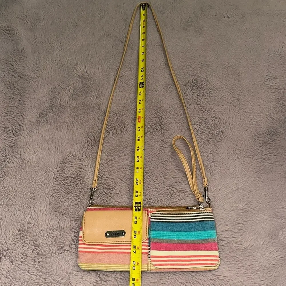 Cute Relic Striped Crossbody Wristlet